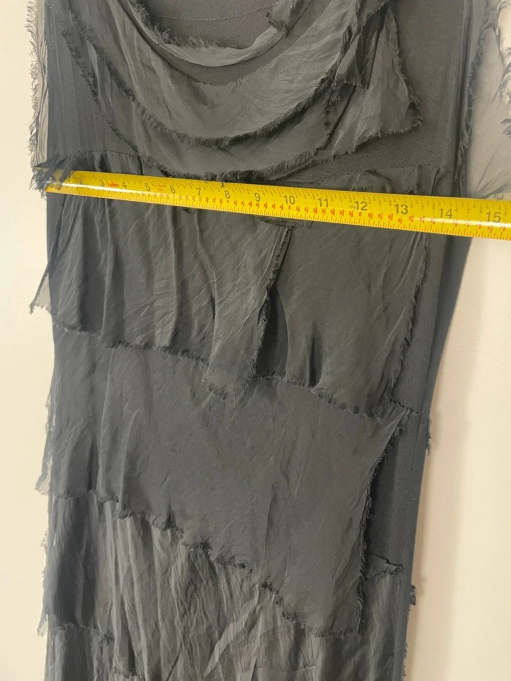 Siena Ruffle Black Tiered Sleeveless Maxi Dress - 100% Silk Layers - Picture 5 of 7